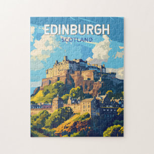 Edinburgh Scotland Travel Art Vintage Jigsaw Puzzle