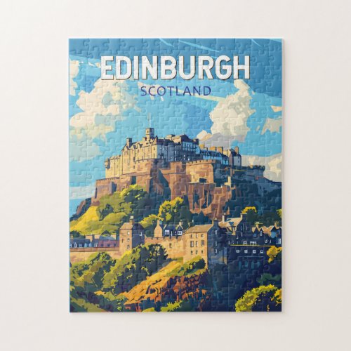 Edinburgh Scotland Travel Art Vintage Jigsaw Puzzle