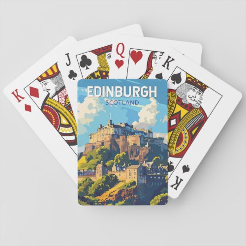 Edinburgh Scotland Travel Art Vintage Poker Cards