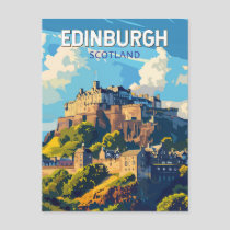 Edinburgh Scotland Travel Art Vintage Postcard