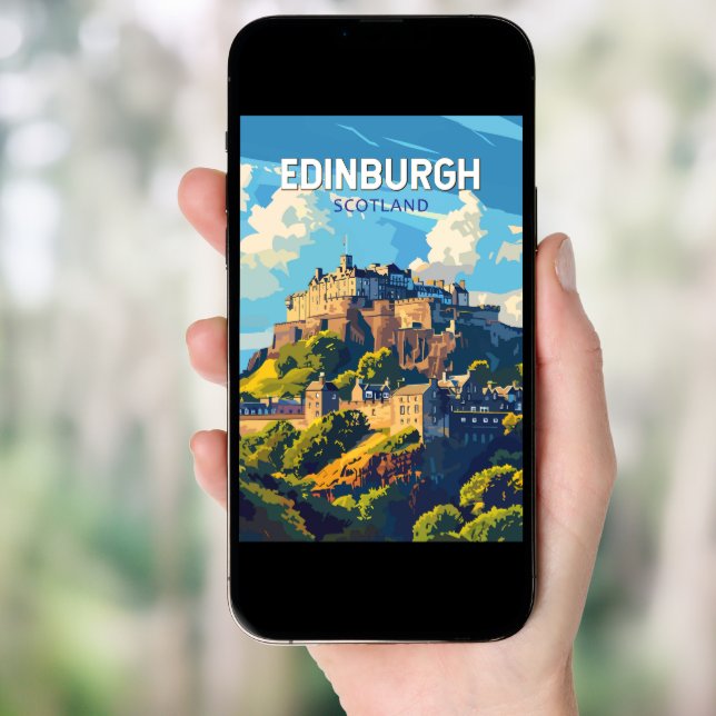 Edinburgh Scotland Travel Art Vintage Poster (Front Digital)