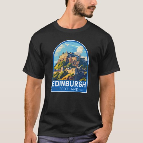 Edinburgh Scotland Travel Art Vintage T_Shirt