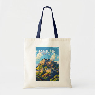 Edinburgh Scotland Travel Art Vintage Tote Bag