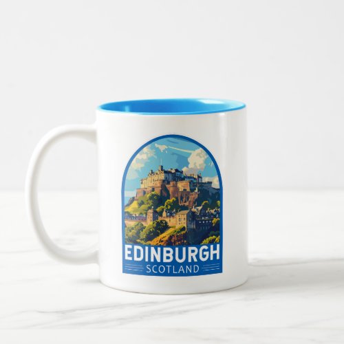 Edinburgh Scotland Travel Art Vintage Two_Tone Coffee Mug