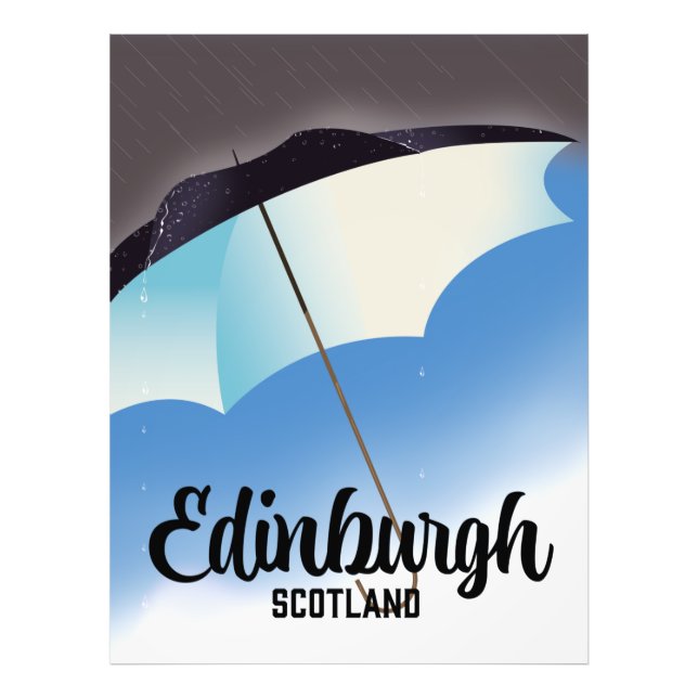 Edinburgh Scotland Umbrella travel poster (Front)