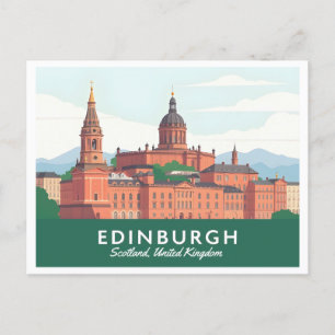 Edinburgh Scotland United Kingdom Pastel Travel Postcard