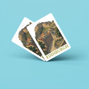 Edinburgh Scotland Vintage Travel Iconic Castle Poker Cards