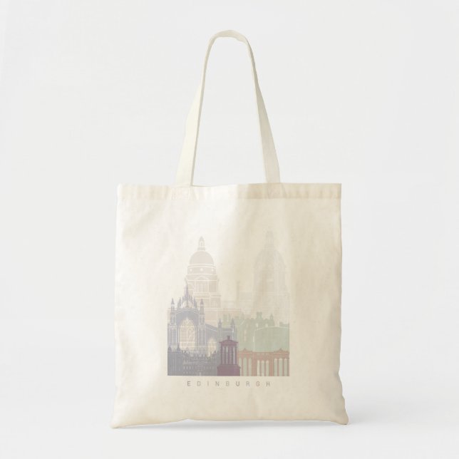 EDINBURGH SKYLINE POSTER PASTEL TOTE BAG (Front)