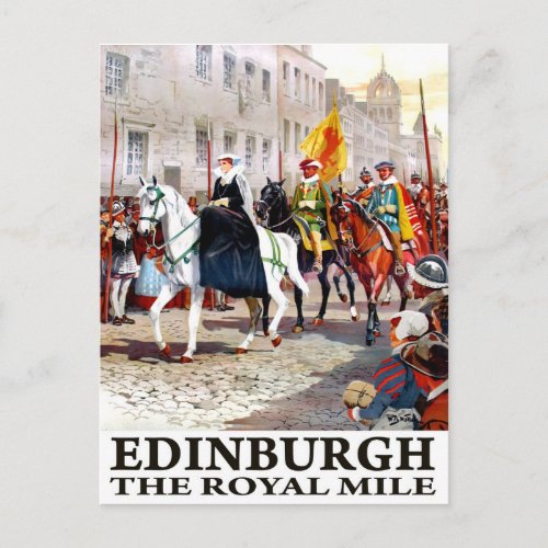 Edinburgh the royal mile England vintage travel Postcard