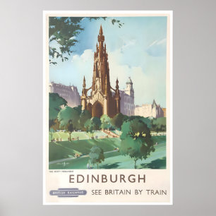 Edinburgh Travel Poster Scotland Art Scottish