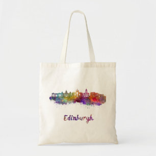 Edinburgh V2 skyline in watercolor Tote Bag