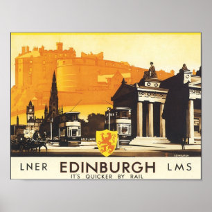 Edinburgh Vintage Travel Poster