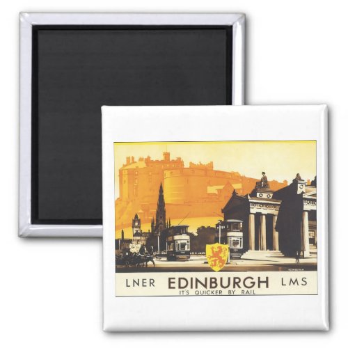 Edinburgh Vintage Travel Poster Magnet