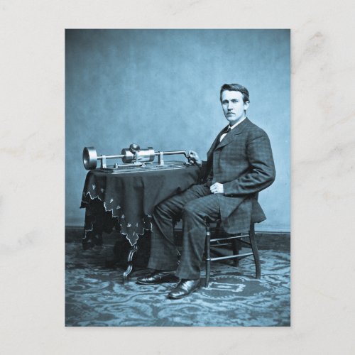 Edison and His Phonograph 1887 Postcard