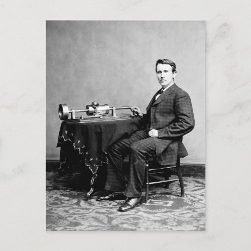 Edison and His Phonograph 1887 Postcard
