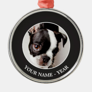 Edison Boston Terrier puppy. Metal Ornament