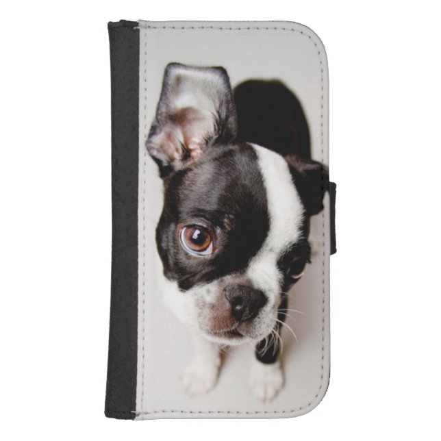 Edison Boston Terrier puppy. Samsung Galaxy Wallet Case (Front)