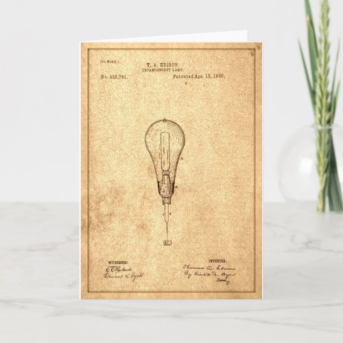 Edison Bulb Patent Card
