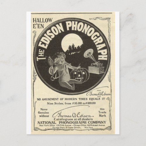 Edison phonograph postcard