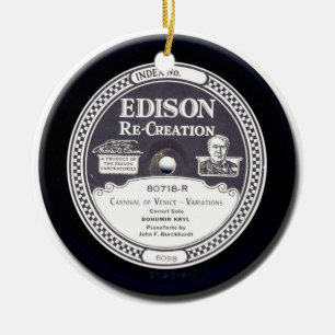 "EDISON Re-Creation" Antique Mini Record Ornament