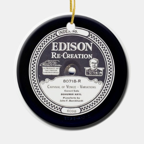 EDISON Re_Creation Antique Mini Record Ornament