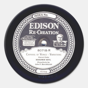 EDISON Re-Creation mini phonograph record stickers