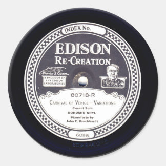 EDISON Re-Creation mini phonograph record stickers