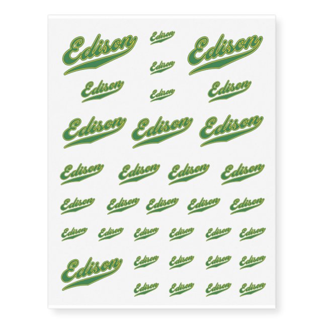 Edison Script Temporary Tattoos (Front)