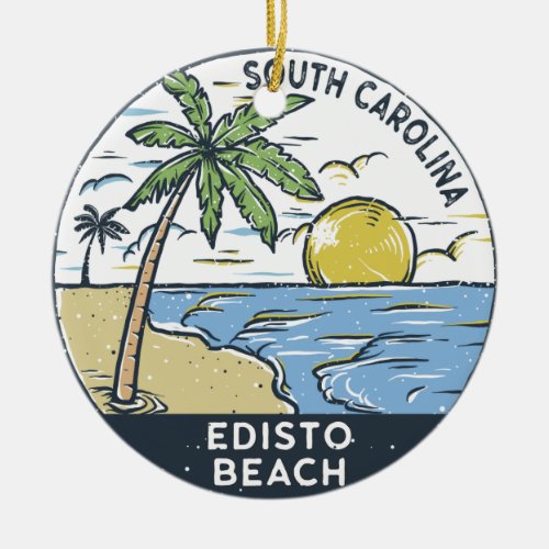 Edisto Beach South Carolina Vintage Ceramic Ornament