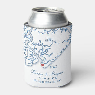 Edisto Beach Wedding Favor Edisto Island Map Can Cooler