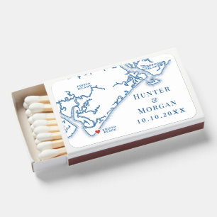 Edisto Beach Wedding Favor Edisto Island Map Matchboxes