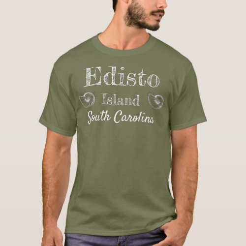 Edisto Island SC Beach Shell Distressed T_Shirt