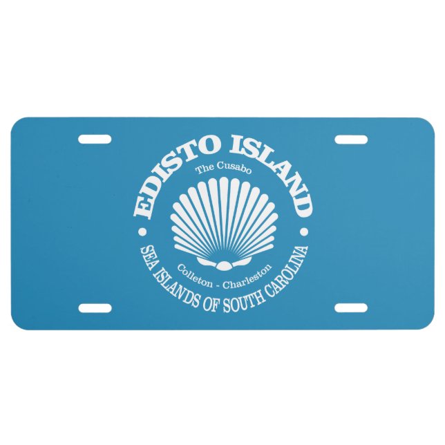 Edisto Island (seashell) License Plate (Front)