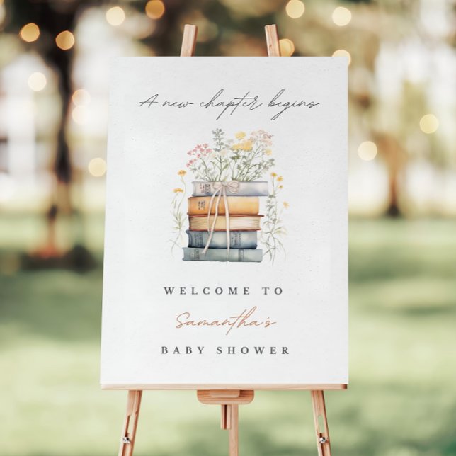 Edit A New Chapter Begins Baby Shower Welcome Sign (Creator Uploaded)