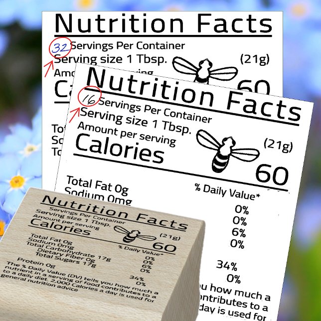 EDIT AT HOME Honey Nutrition BLANK SERVING SIZE Rubber Stamp (Creator Uploaded)