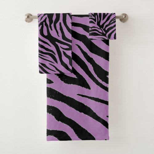 EDIT Background Color Zebra Bath Towel Set