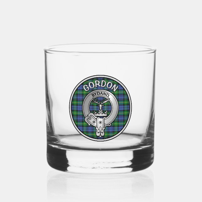 [EDIT] Clan Gordon Crest & Tartan Whiskey Glass (Front)