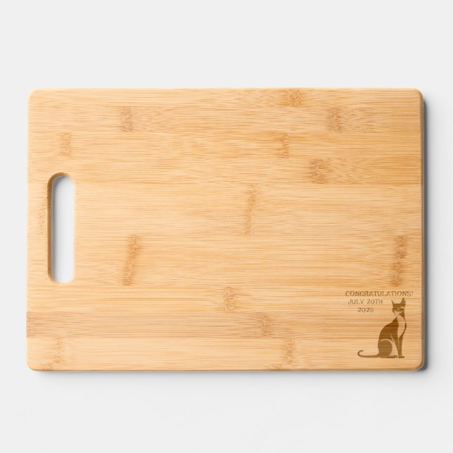 Edit Date Text Name Personalize Etched Charcuterie Engraved Cutting Board (Front)