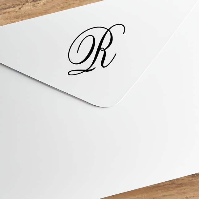 Edit Design to Change Fancy Capital R Monogram Rubber Stamp (Creator Uploaded)
