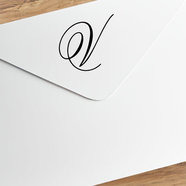 Edit Design to Change Fancy V Monogram Rubber Stamp (Creator Uploaded)