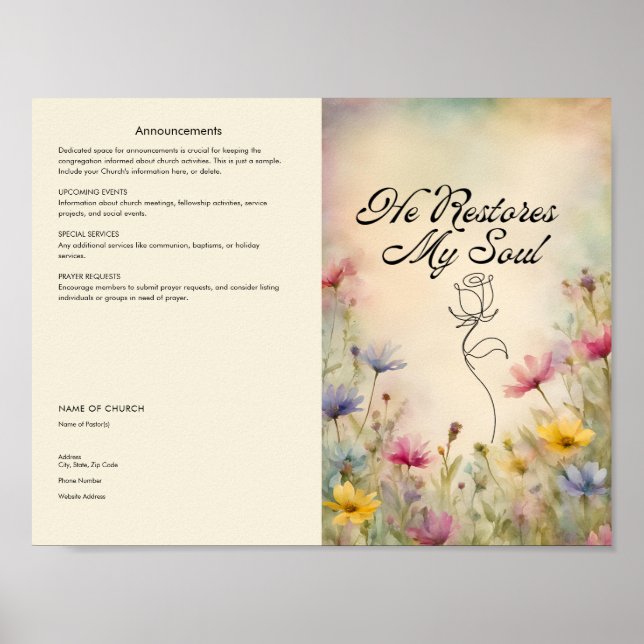 Edit, Download Church Bulletin Poster (Front)