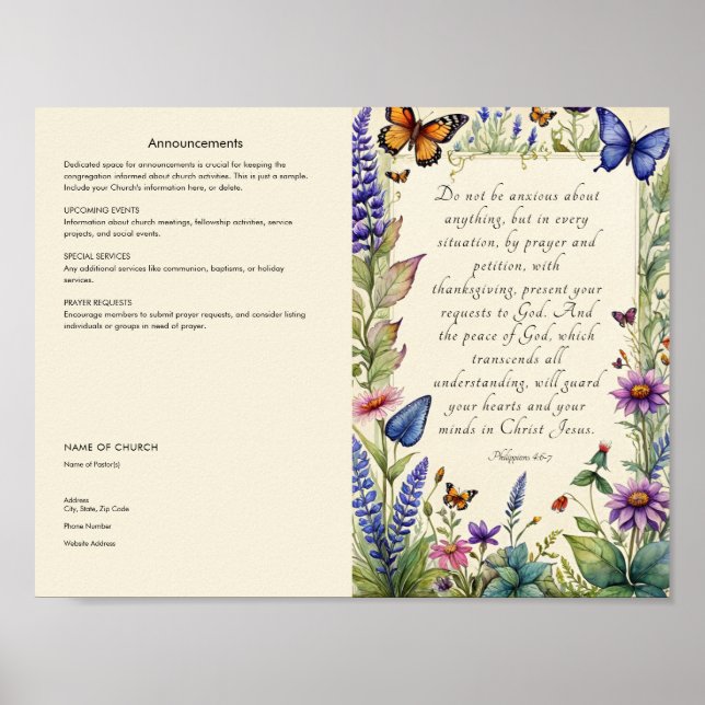 Edit, Download Church Bulletin Poster (Front)