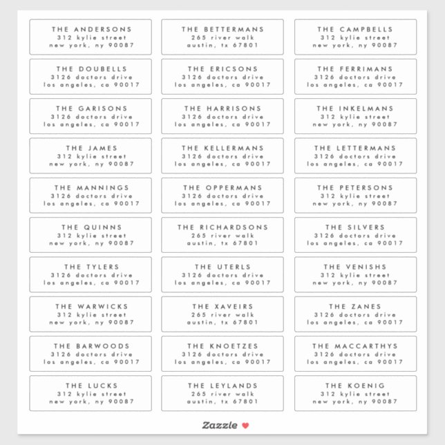 edit individual wedding guest address stamp label (Sheet)