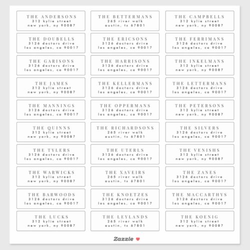 edit individual wedding guest address stamp sticker