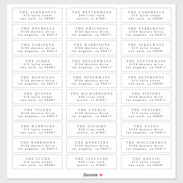 edit individual wedding guest address stamp sticker (Sheet)