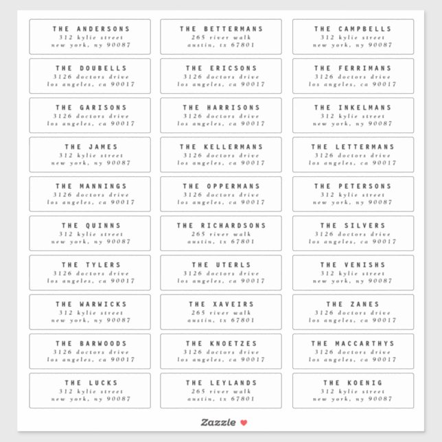 edit individual wedding guest address stamp sticker (Sheet)