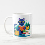 Edit Name Personalize Cool Cats Read Books Coffee Mug