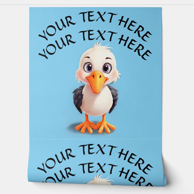 Edit Name Phrase Funny Bird Wall Advertising (Unrolling)