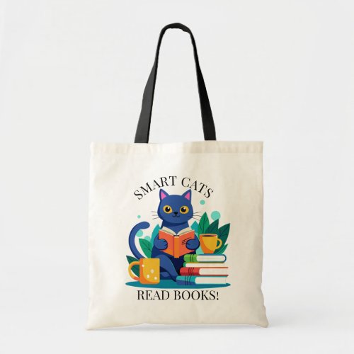 Edit Name Text Smart Cats Read Books Inspire Tote Bag