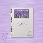 Edit Names, Lovely Lavender Journal, Notebook<br><div class="desc">A beautiful photo print of lavender plants for any time of year. Change the elegant script text to make it yours using the Template provided. This notebook contains 80 pages, college lined in black and measures 6.5" x 8.75". Beautiful decor for any room in the home. Nice gift left in...</div>